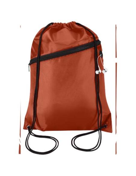 Bolsa con cordón Oriole de RPET con bolsillo frontal con cremallera, 5 l N23541031