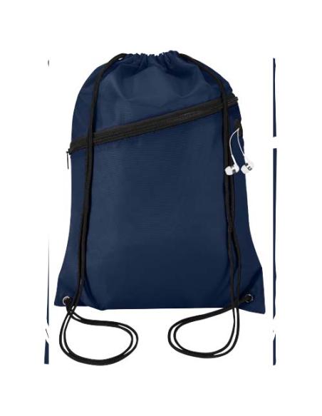 Bolsa con cordón Oriole de RPET con bolsillo frontal con cremallera, 5 l N55541031