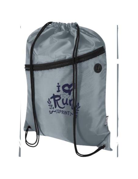 Bolsa con cordón Oriole de RPET con bolsillo frontal con cremallera, 5 l N28541031