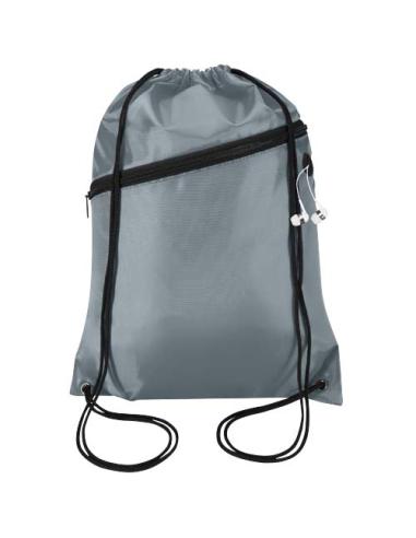 Bolsa con cordón Oriole de RPET con bolsillo frontal con cremallera, 5 l N28541031