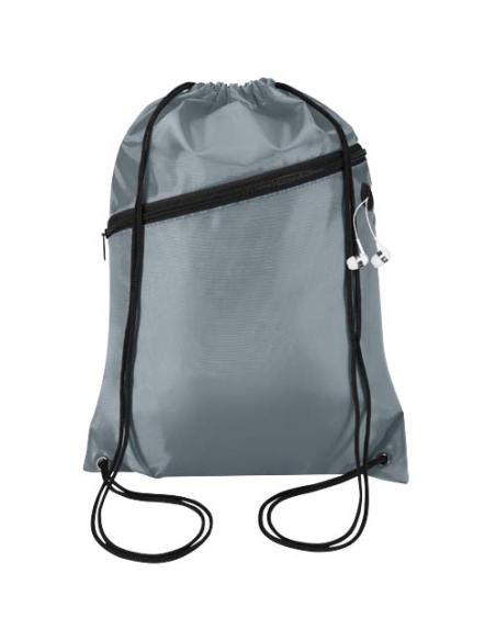 Bolsa con cordón Oriole de RPET con bolsillo frontal con cremallera, 5 l N28541031