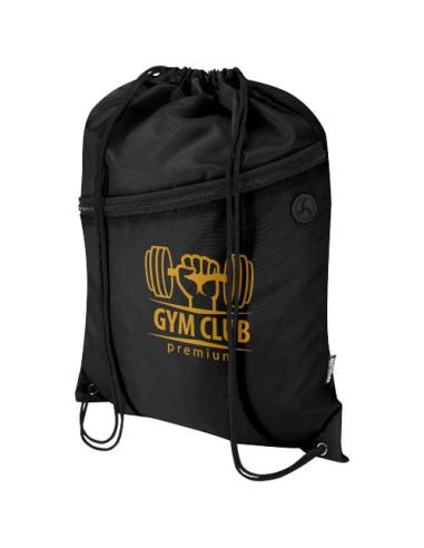 Bolsa con cordón Oriole de RPET con bolsillo frontal con cremallera, 5 l N09541031