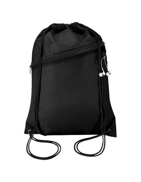 Bolsa con cordón Oriole de RPET con bolsillo frontal con cremallera, 5 l N09541031