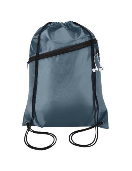 Bolsa con cordón Oriole de RPET con bolsillo frontal con cremallera, 5 l N19541031