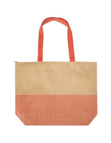 Bolso tote grande de papel de paja Rhythm con cremallera, 21 l N23651031