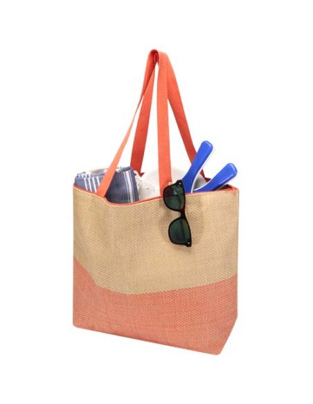 Bolso tote grande de papel de paja Rhythm con cremallera, 21 l N23651031