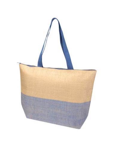 Bolso tote grande de papel de paja Rhythm con cremallera, 21 l N15651031