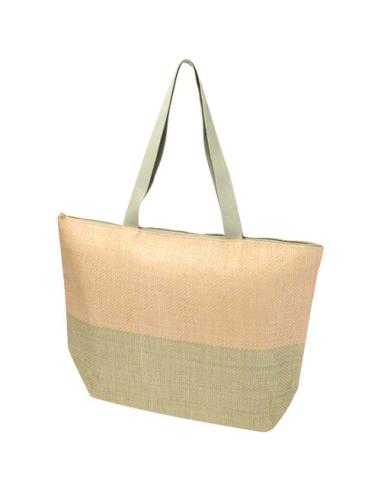 Bolso tote grande de papel de paja Rhythm con cremallera, 21 l N46651031