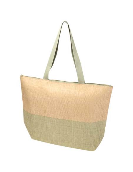 Bolso tote grande de papel de paja Rhythm con cremallera, 21 l N46651031