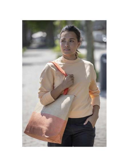 Bolso tote grande de papel de paja Rhythm con cremallera, 21 l N46651031