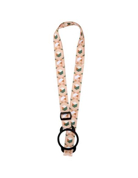 Cordón de sublimación Lior RPET con pulsera de silicona N10301LP1