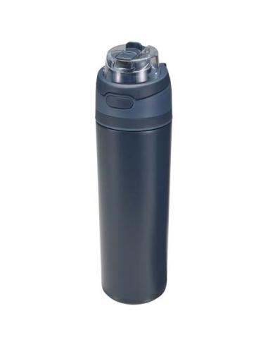 Botella de agua Theron de 800 ml de acero inoxidable de pared simple reciclado (RCS), con tapa de doble función y pajita abat N5