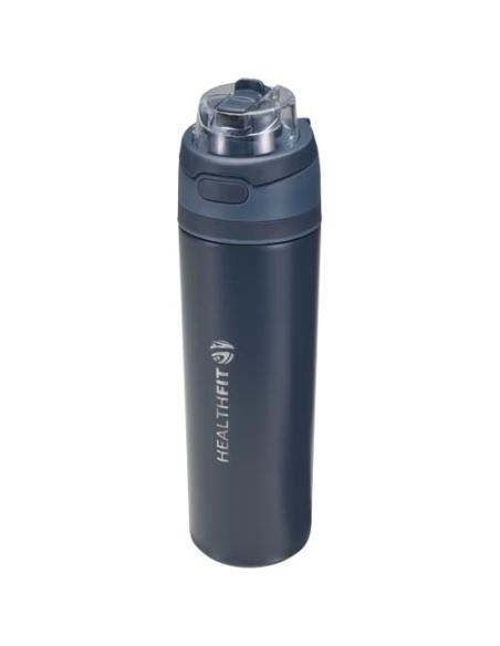 Botella de agua Theron de 800 ml de acero inoxidable de pared simple reciclado (RCS), con tapa de doble función y pajita abat N5