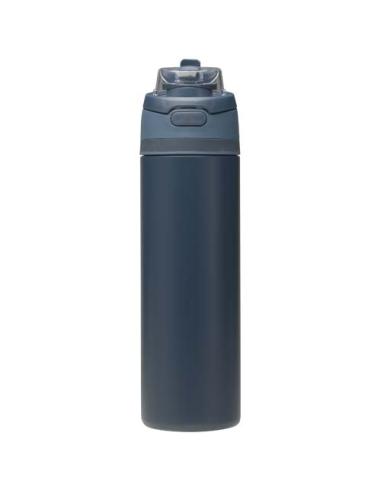 Botella de agua Theron de 800 ml de acero inoxidable de pared simple reciclado (RCS), con tapa de doble función y pajita abat N5
