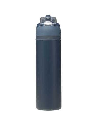Botella de agua Theron de 800 ml de acero inoxidable de pared simple reciclado (RCS), con tapa de doble función y pajita abat N5