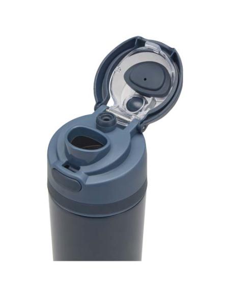 Botella de agua Theron de 800 ml de acero inoxidable de pared simple reciclado (RCS), con tapa de doble función y pajita abat N5