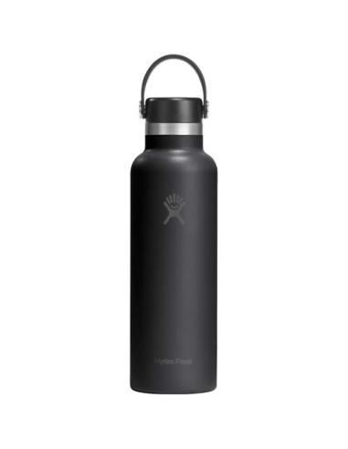Botella de agua Hydra Flask de acero inoxidable con aislamiento térmico, boca estándar, 621 ml, con tapón con pajita N09989001
