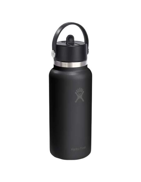 Botella de agua Hydro Flask de acero inoxidable con aislamiento térmico y boca ancha de 946 ml, con tapón con pajita N10299001