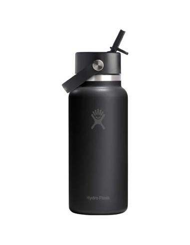 Botella de agua Hydro Flask de acero inoxidable con aislamiento térmico y boca ancha de 946 ml, con tapón con pajita N10299001