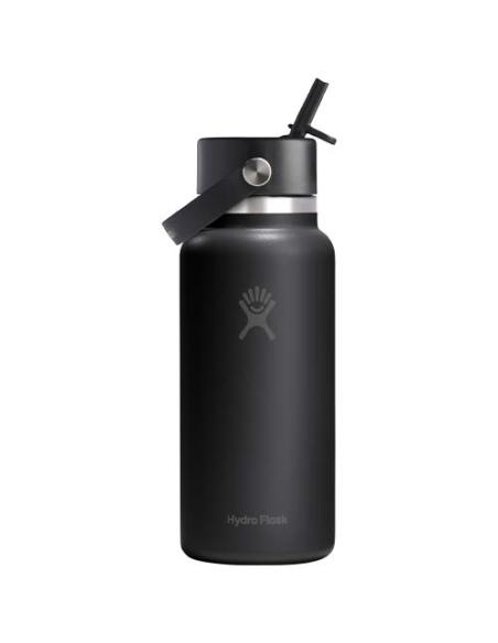 Botella de agua Hydro Flask de acero inoxidable con aislamiento térmico y boca ancha de 946 ml, con tapón con pajita N10299001