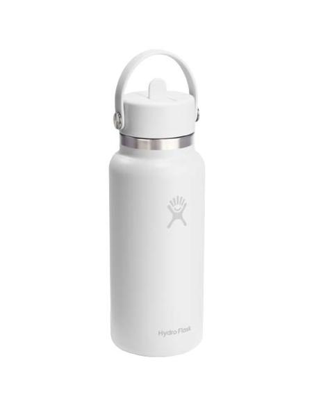 Botella de agua Hydro Flask de acero inoxidable con aislamiento térmico y boca ancha de 946 ml, con tapón con pajita N09299001