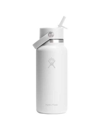 Botella de agua Hydro Flask de acero inoxidable con aislamiento térmico y boca ancha de 946 ml, con tapón con pajita N09299001