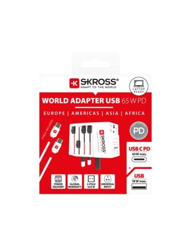 Adaptador universal SKROSS® MUV AC65PD con cable USB-C N10026421