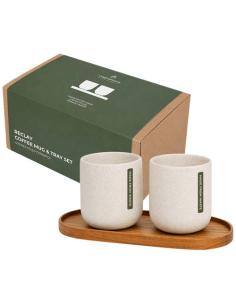 Juego de Originalhome compuesto por una bandeja ovalada de madera y una taza de cerámica de 150 ml N17734621