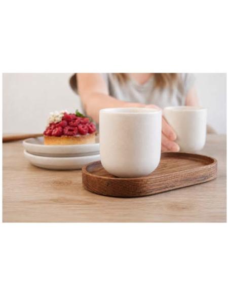 Juego de Originalhome compuesto por una bandeja ovalada de madera y una taza de cerámica de 150 ml N17734621