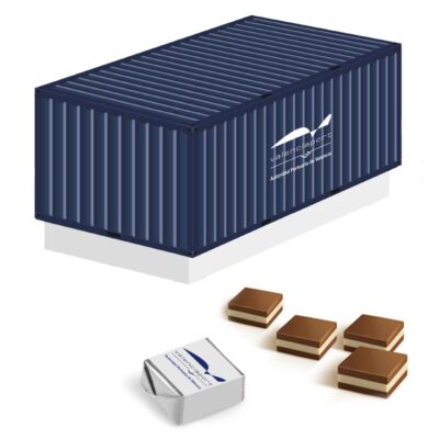 Caja contenedor con 72 bombones cortados