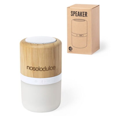 Altavoz Bluetooth de Bambú con Luz Led Personalizado