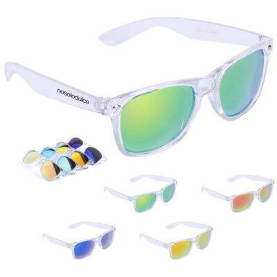 Gafas de Sol Unisex con Lente Espejado y Montura Transparente Personalizadas