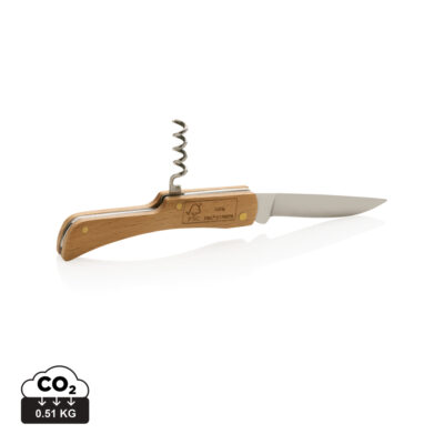 Navaja de madera con abrebotellas