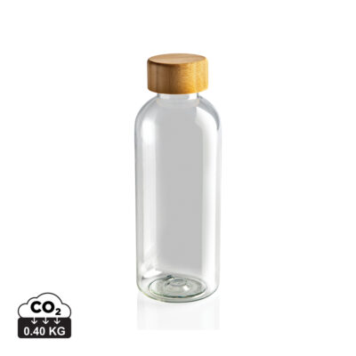Botella GRS RPET con tapa de bambú
