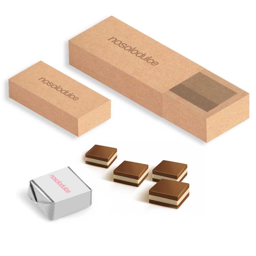 Caja Kraft con 2 bombones cortados